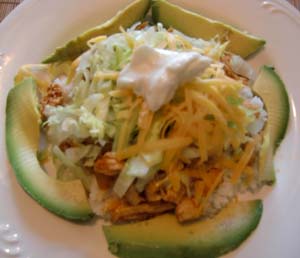 Gluten Free Chicken Tostada over Rice