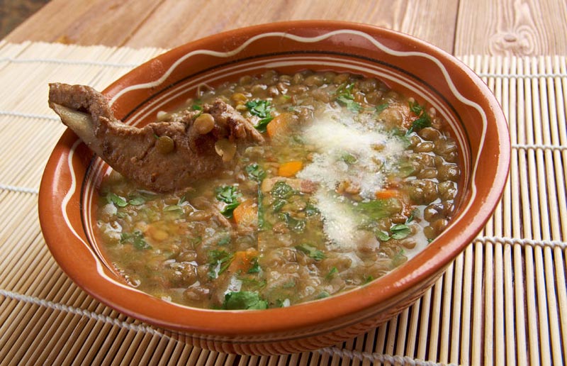 Gluten Free Lentil Soup with Bacon