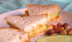 Gluten-Free Finger Sandwiches with Cucumber and Roasted Red Pepper Hummus Recipe