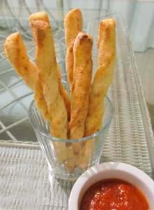 Twisted Yeast Free Gluten Free Breadsticks with Cheese
