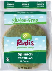 Image: Rudi's Spinach Gluten Free Tortillas