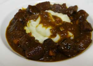 Braised Beef Stew – cooked in a barbecue beer and wine