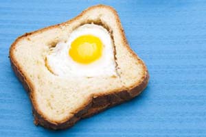 Image: Heart Shaped Fried Egg Inside Slice of Toast