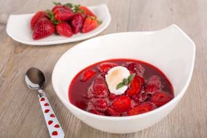 Rhubarb and Strawberry Dessert Soup (Naturally Gluten Free)