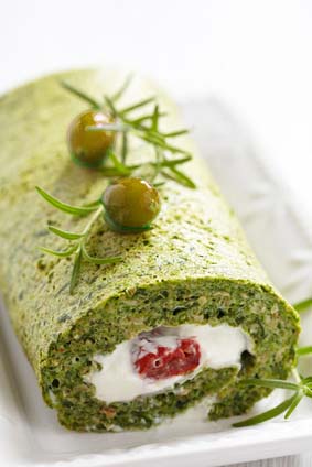 Gluten Free Spinach and Herb Roulade