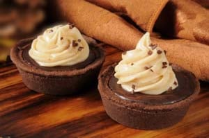 Gluten Free Chocolate Tart Cups with Coffee Buttercream Frosting