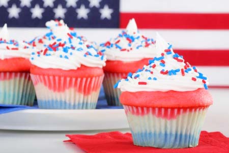 Red White and Blue Gluten Free Cupcakes