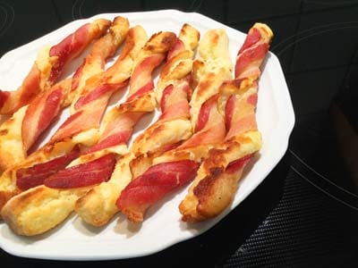 Bacon Wrapped Biscuit Sticks