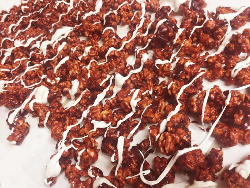 Red Velvet Popcorn – Caramel Corn (or Chocolate or Traditional)