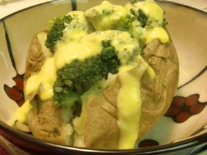 Broccoli Potato with Gluten Free Cheese Sauce