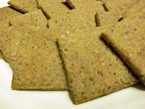 Plate of Whole Grain Gluten Free Crackers