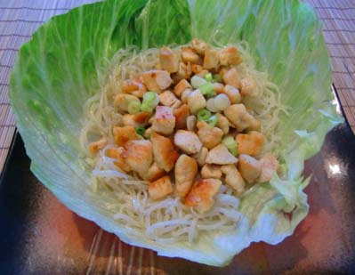 Gluten-Free Asian Chicken Noodle Lettuce Cups