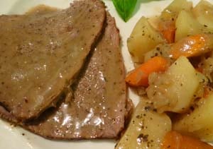 Image: Gluten Free Pot Roast with Potatoes, Carrots and Brown Gravy