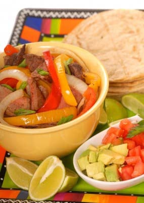 Image: Marinated Peppers in a Bowl with Beef Fajita Filling