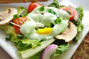 Image: Salad with Gluten Free Green Goddess Dressing