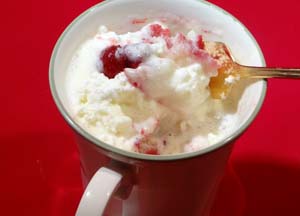 Gluten Free Mug Cake: Strawberry Shortcake (Microwaved)