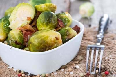 Gluten Free Caramelized Brussels Sprouts with Bacon