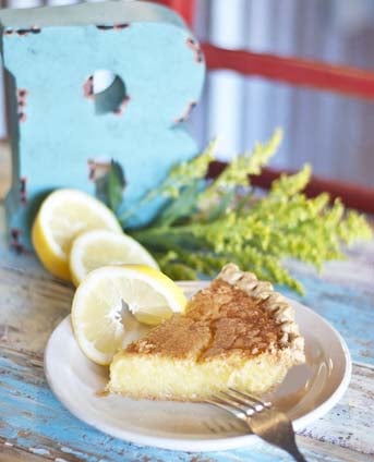 Slice of Gluten Free Buttermilk Lemon Pie