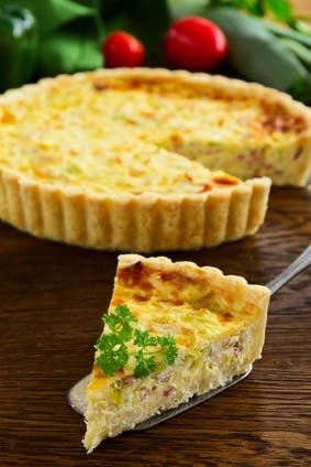 Gluten Free Leek Bacon and 4-Cheese Quiche