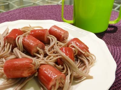 Healthier Gluten Free Spaghetti Hotdogs