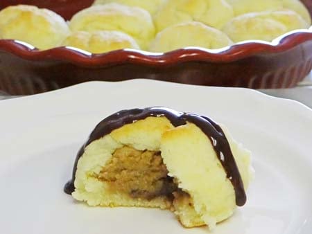 Cookie Dough Balls Wrapped with Fluffy Gluten Free Biscuits