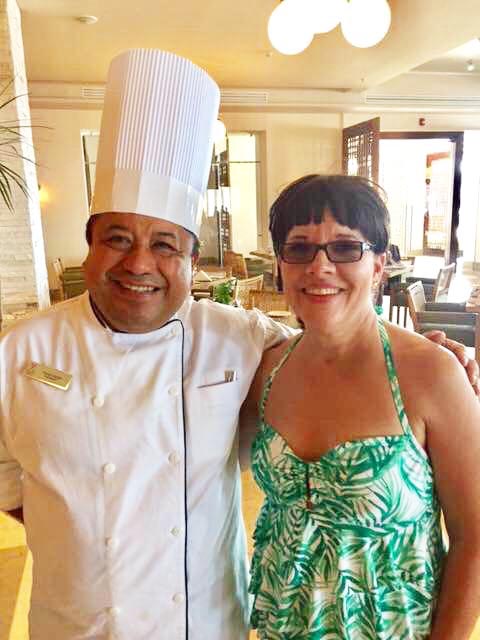 Carla Spacher and Buffet Chef from Hyatt Ziva Puerto Vallarta