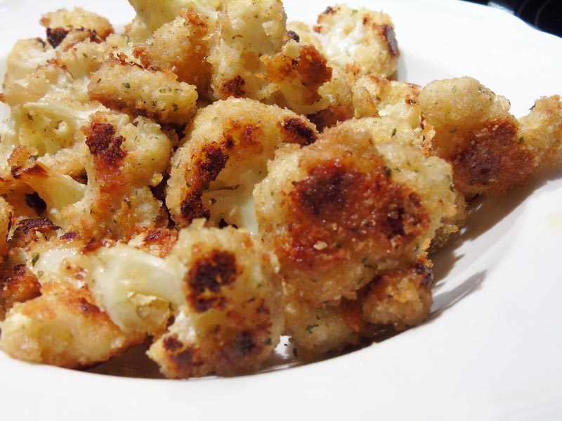 Oven-Roasted Parmesan-Breaded Cauliflower