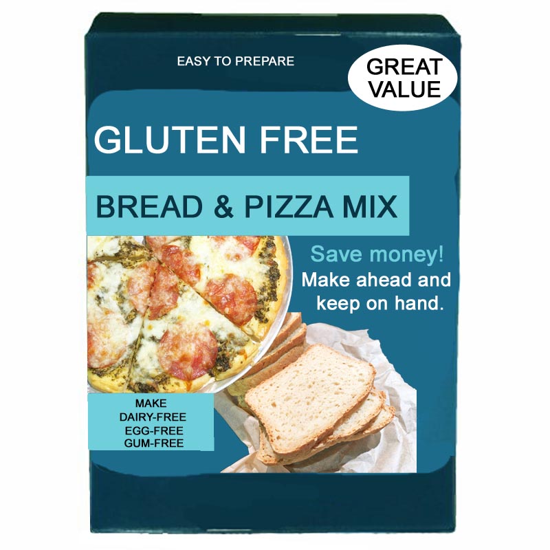 Mock box of King Arthur Gluten Free Bread and Pizza Mix