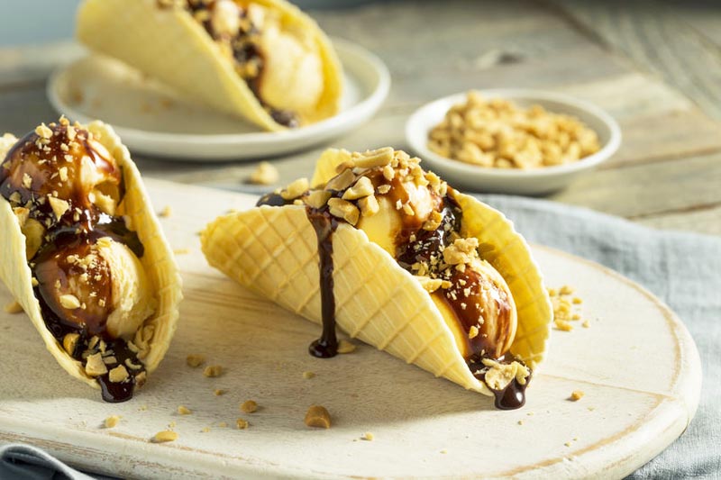 Gluten Free Ice Cream Tacos made with Homemade Pizzelles