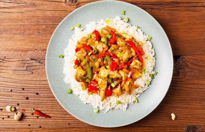 Gluten Free Kung Pao Chicken with Peppers