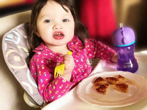 Toddler Eating Gluten Free BRAT Pancakes