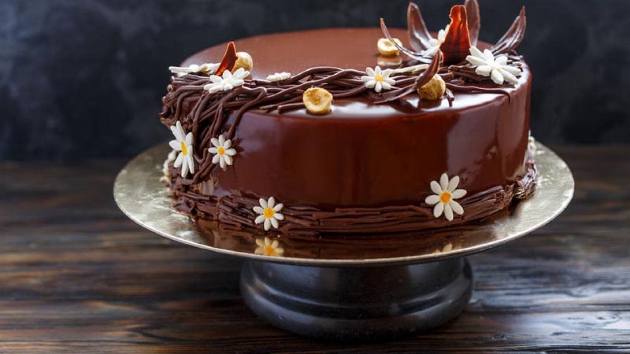 Chocolate Mousse Cake with Mirror Glaze - Veena Azmanov