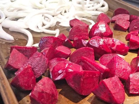 Raw Fresh Beets and Onion