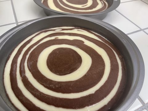 Baked Gluten Free Zebra Cake Layers